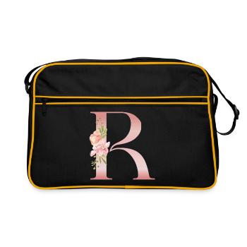 B Florale Dégradé - Lettre art floral - Sac Retro - noir/or - Devant