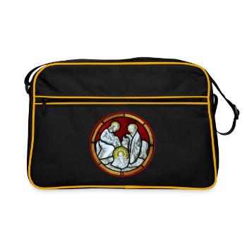 church window holy family - Retro Bag - black/gold - Front