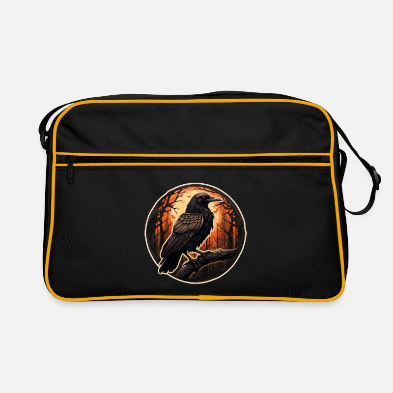 Krähe Halloween Retro Tasche