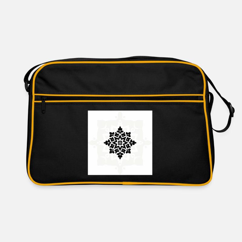 Intricate Black and White Mandala Pattern Retro Bag