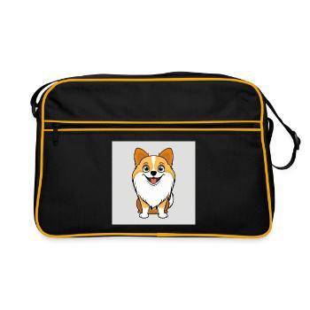 Dog Cartoon - Retro Bag - black/gold - Front