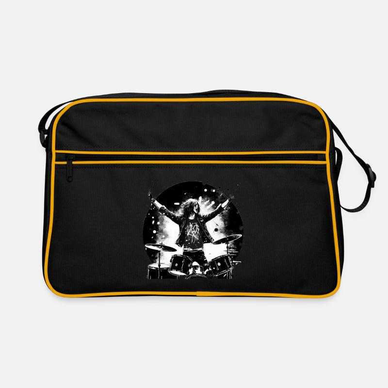 Drummer crazy boy Retro Tasche