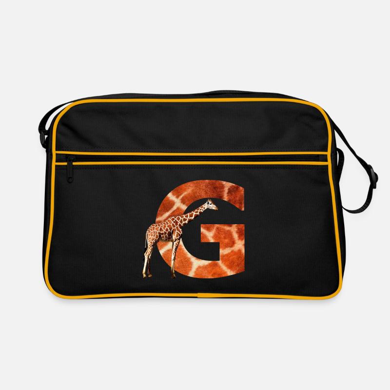 giraffe g - Retro Tasche - Schwarz/Gold