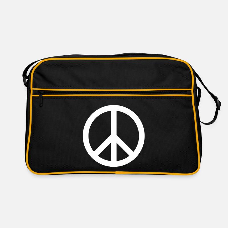 Peacezeichen - Retro Tasche - Schwarz/Gold