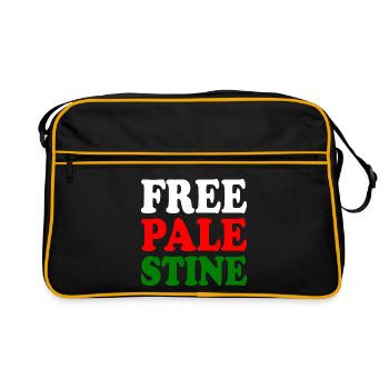 Free palestine - Sac Retro - noir/or - Devant