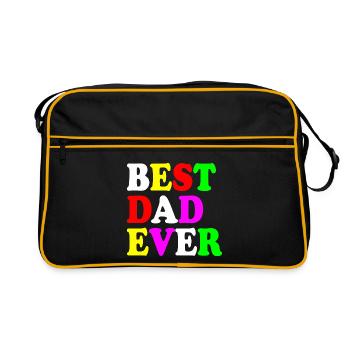 Best dad ever - Retro Tasche - Schwarz/Gold - Vorne