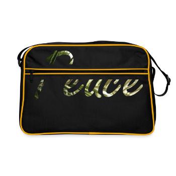 Frieden - Retro Tasche - Schwarz/Gold - Vorne