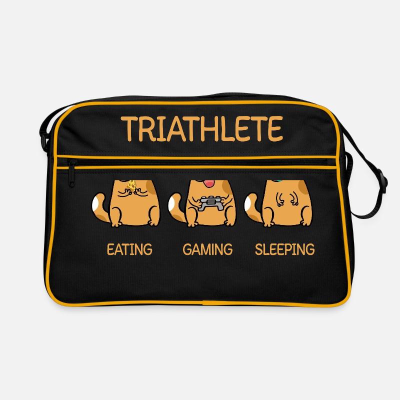 Triathlete - Eating Gaming Sleeping - Cat Retro Bag