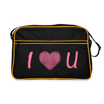 JE T’AIME - Sac Retro - noir/or - Devant