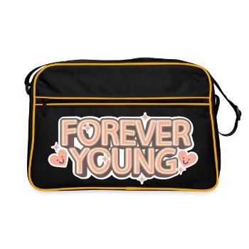 Forever Young – Playful Retro Font - Retro Bag - black/gold - Front