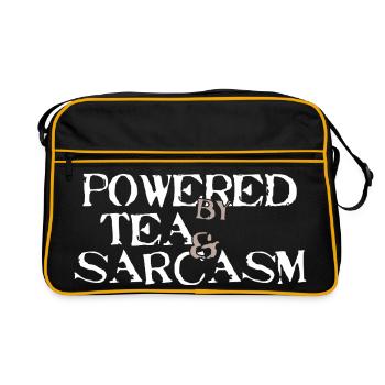 Powered by Tea &amp; Sarcasm - Retro Bag - black/gold - Front