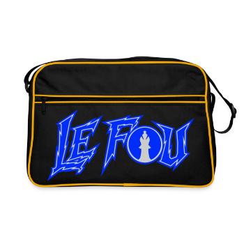 Design Le Fou Pièce d'Échecs Style Urbain Moderne - Sac Retro - noir/or - Devant
