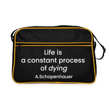 Arthur Schopenhauer quote on life T-Shirt - Retro Bag - black/gold - Front