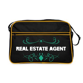 Real Estate Agent Logo Vintage - Retro Bag - black/gold - Front