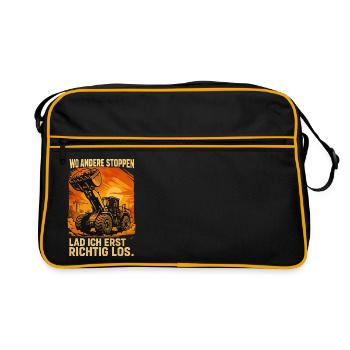 Chargeuse sur pneus - Sac Retro - noir/or - Devant