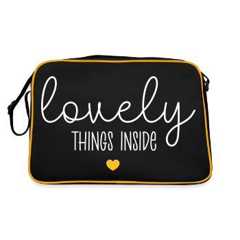 Lovely things inside - Retro Tasche - Schwarz/Gold - Hinten