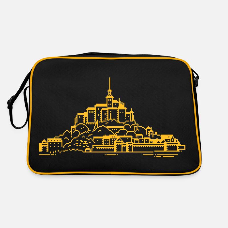 1bit Pixel Mont Saint Michel Retro Tasche