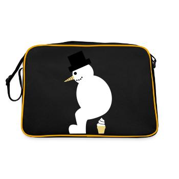 Mobile Softeis-Fabrik? - Retro Tasche - Schwarz/Gold - Hinten