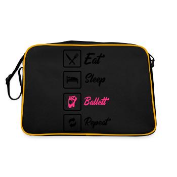 eat sleep ballett repeat - Retro Tasche - Schwarz/Gold - Hinten