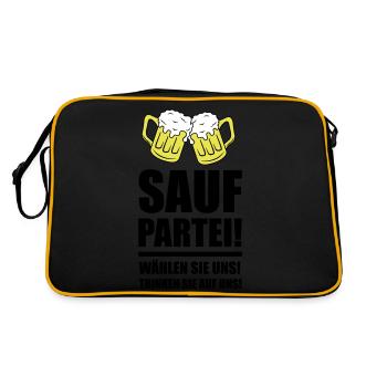 sauf partei - Retro Tasche - Schwarz/Gold - Hinten