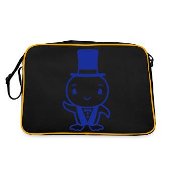 Vogel Ehemann Zylinder Hut Anzug Hochzeit reich - Retro Tasche - Schwarz/Gold - Hinten