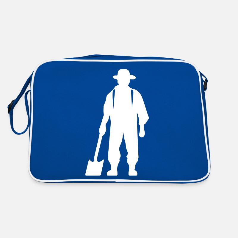 Farmer Bauer Silhouette Retro Tasche