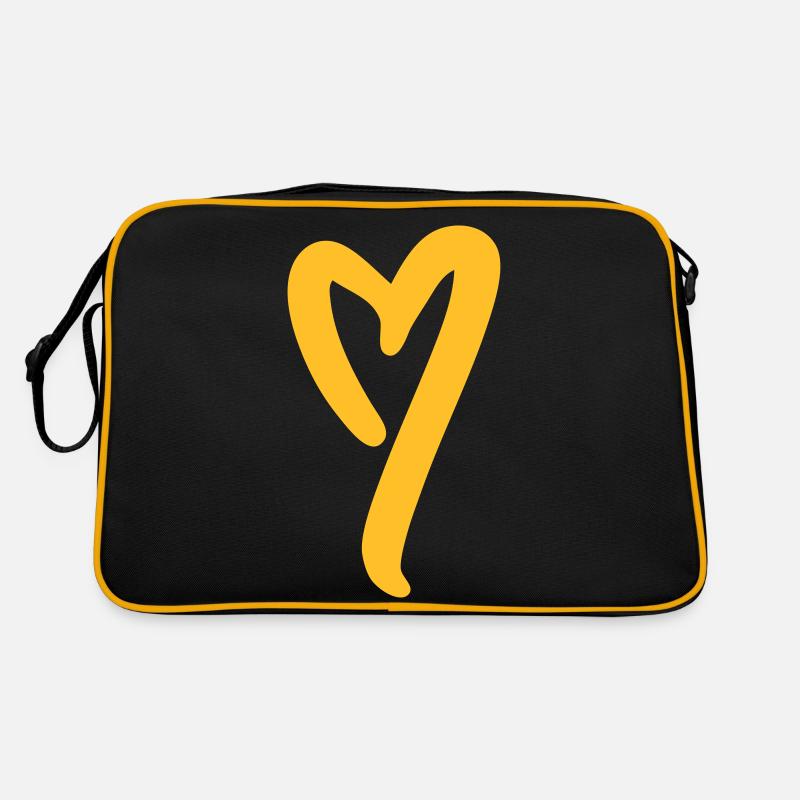Cœur peint à la main/dessiné à la main Sac Retro