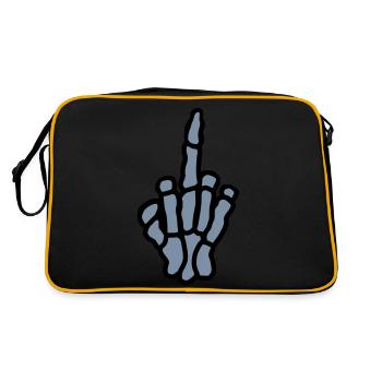 Middle finger bone hand show - Retro Bag - black/gold - Back
