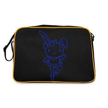 Bunny Tutu Ballerine Pirouette Tournant Fille Femme - Sac Retro - noir/or - Dos