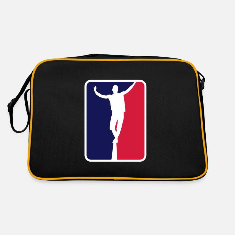 Cooles Slackline Hochseil Shirt mit sport logo Retro Tasche