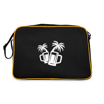 Beer Beach Palm Trees - Retro Bag - black/gold - Back