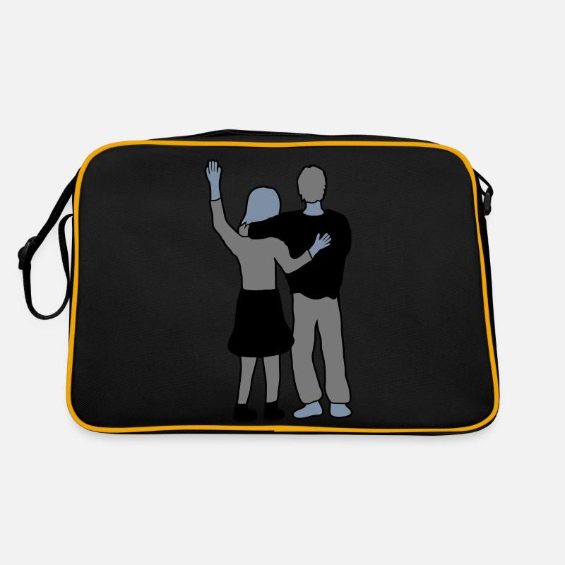 Waving couple in love Retro Bag