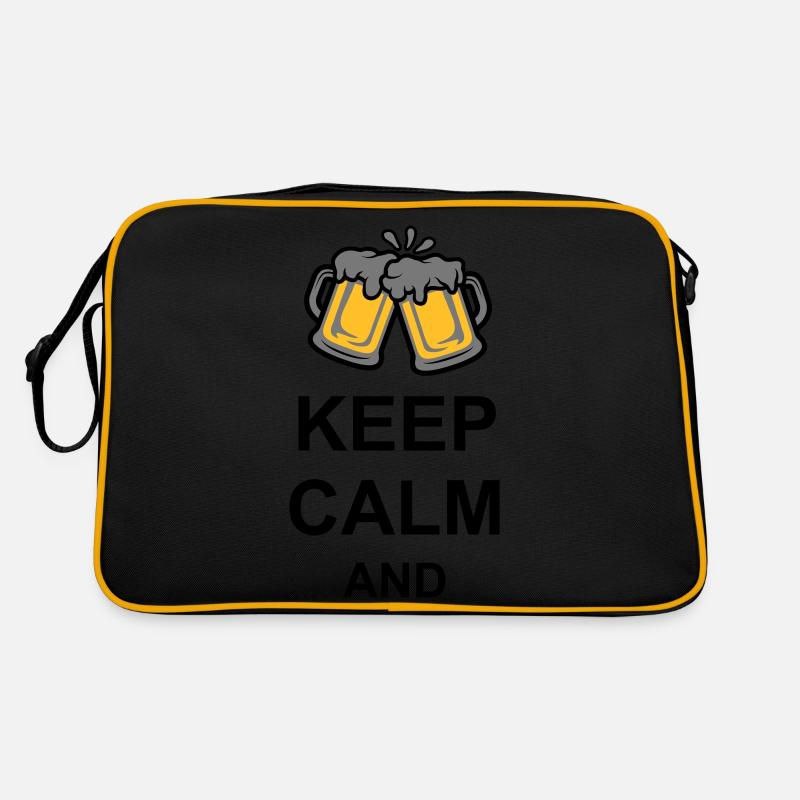 Restez calme Texte de bière Sac Retro