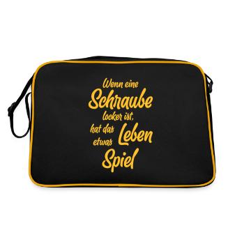 Wenn eine Schraube locker ist, ... - Retro Tasche - Schwarz/Gold - Hinten