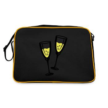 sekt glas vin - Sac Retro - noir/or - Dos