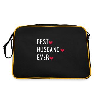 Bester Ehemann - Retro Tasche - Schwarz/Gold - Hinten