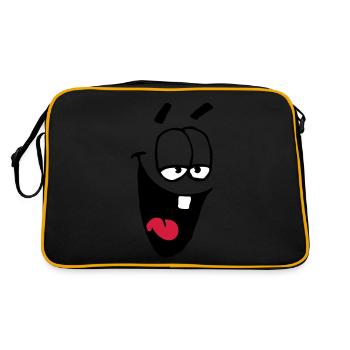 Rire Visage comique Schadenfreude Rire - Sac Retro - noir/or - Dos