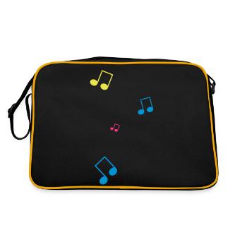 Noten - Retro Tasche - Schwarz/Gold - Hinten
