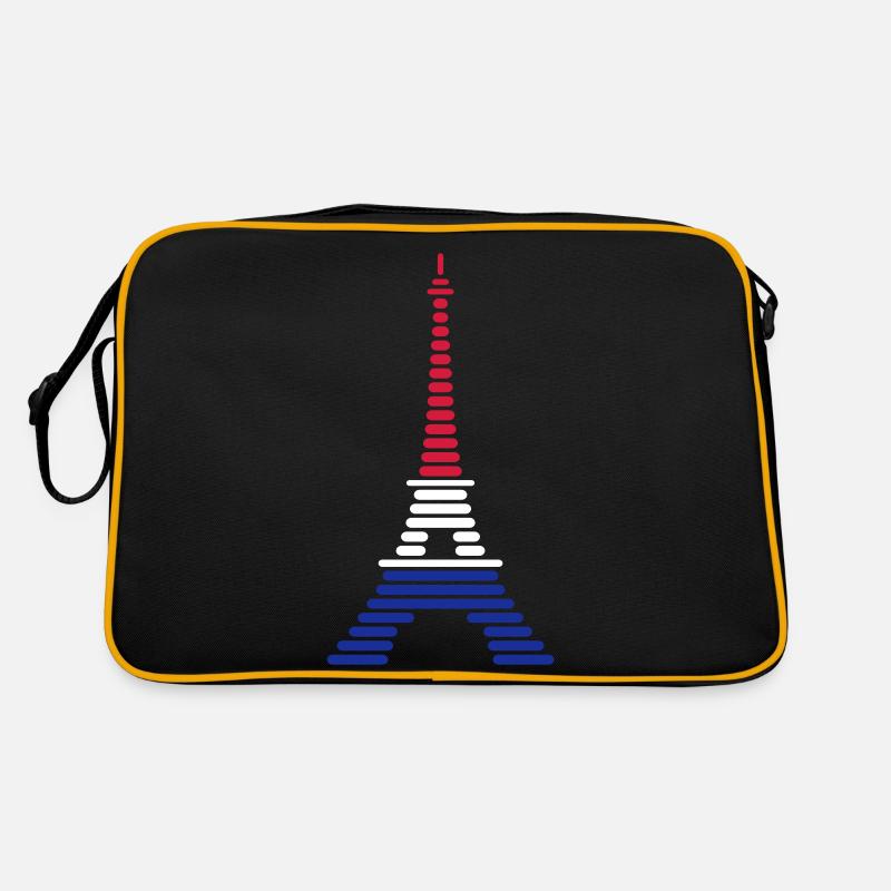 Tour Eiffel - Bleu blanc rouge - Sac Retro - noir/or