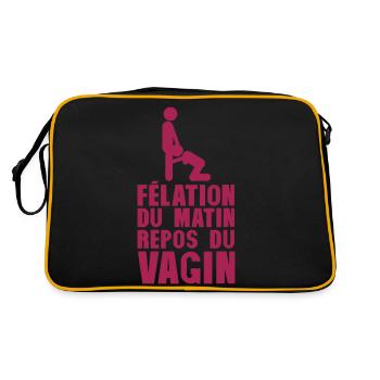 fellation du matin repos du vagin - Sac Retro - noir/or - Dos