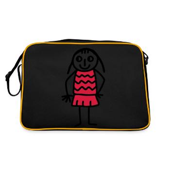 Girlpower - V2 - Retro Tasche - Schwarz/Gold - Hinten