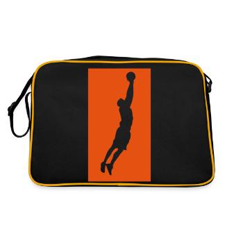 Basketball Silhouette - Retro Bag - black/gold - Back