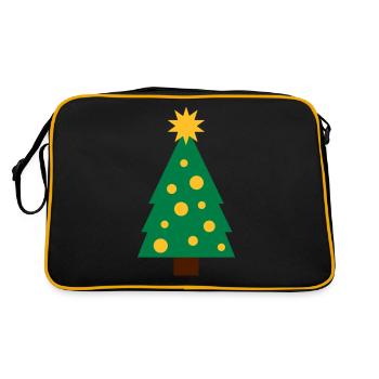 Weihnachtsbaum / Christmas Tree - Retro Tasche - Schwarz/Gold - Hinten