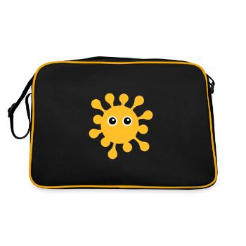 ★ Design colors changeable ★ Virus with googly eyes - Retro Bag - black/gold - Back