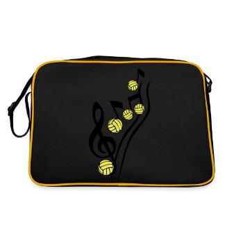score music volleyball note cle ball - Retro Bag - black/gold - Back