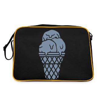 Ice cream 3 ice cream balls waffle - Retro Bag - black/gold - Back