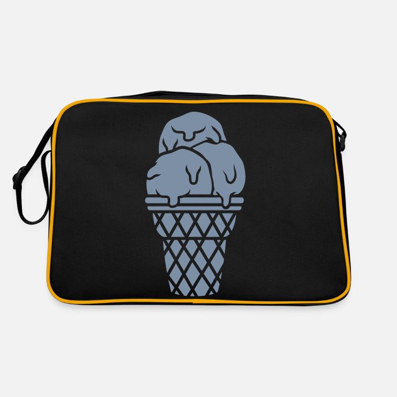 Crème glacée 3 boules de crème glacée gaufre Sac Retro