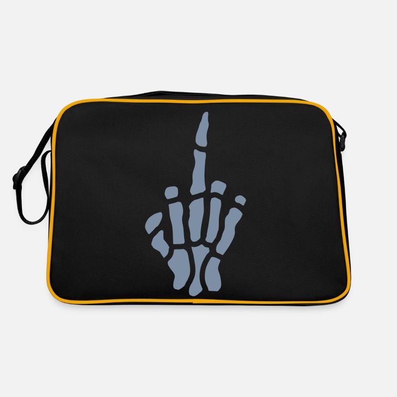 Comic Frech Mittelfinger Knochen Retro Tasche