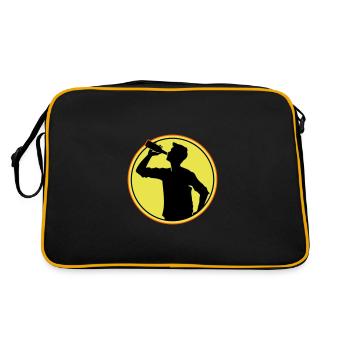 Drinker Beer Silhouette - Retro Bag - black/gold - Back