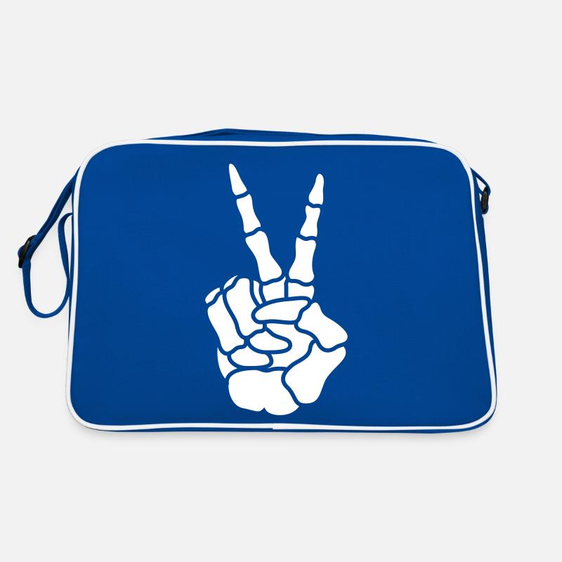 Hand peace skeleton Retro Bag